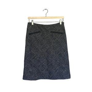 Talbots Petites  A-Line Tweed Skirt‎ Career Grey Black Size 6 US Petite